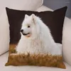 Pillow 50 Style Cute White Dog Samoyed Cover Decor Lovely Pet Animal Case Soft Plush Pillowcase For Sofa Children Room