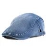 New Spring Jeans Beret Hat for Men Unisex cotton Denim Solid Newsboy Caps Men Washed Flat Peaked Cap Women Painter Beret Hats