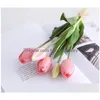 Decorative Flowers Wreaths Luxury Sile Real Touch Tips Bouquet Artificial Living Room Decoration Flores Artificiales Drop Delivery Dhxym