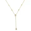 Cadeias que vendem 2023 Lovely Chic Y lariat Long Silver Color Pingnde