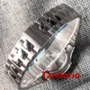 Wristwatches NH35 Dress 40mm Automatic Movement Blue Dial Sapphire Glass Date Mental Strap Square Case Solid Back