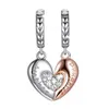 Metals S925 Soild Sier Zirconia Fai da te Bracciale a forma di cuore originale Perline sfuse Charms Accessori ciondolo donna Dro Py all'ingrosso