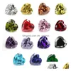 Diamants en vrac Mode 30 Pcs / Sac 9X9 Mm Mix Couleur Coeur Coupe À Facettes Forme 5A Perles De Zircone Cubique Pour Bijoux Diy Drop De Dhbl2