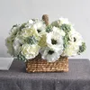 Decoratieve bloemen Noordse pioenro -boeket ANEMONE Wedding Bridal Silk Artificial Diy Home Decor