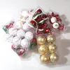 Party Decoration 6pcs/Lot 6cm Christmas Ball Ornaments Colorful Snowflake Stripe Year 2023 Gifts Diy Ornament For Home