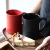 マグカップ1pcセラミックコーヒーミルクマグカップル用の磁器の朝食ティーカップ木製の蓋の食器用容器付き
