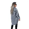 Men's Sweaters 2023 Long Sleeve Loose Casual Womens Plaid Shirt Fine Fresh College Style Design Blouses And Tops Female Checked Clothes