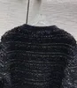 Kadın Sweaters Designer 2023 Yeni Bahar Milan Pist Mürettebatı Boyun Uzun Kollu Yüksek Son Jacquard Haligan Üstler U8t9