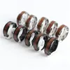 Cluster Rings 20Pcs/Lot Fashion Tree Timber Pattern Wood Smooth Stainless Steel Jewelry For Women Men Lovers Couple Dx9