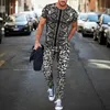 Męskie dresy lewekstowe Tshirt Tshirt Modne streetwear sportowe koszulki krótkie rękawy 2 zestawy PCS Men Tracksuit Jogging 230213