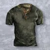 Camicie casual da uomo T-shirt da uomo con bottoni con scollo a V Pullover larghi Moda vintage Stampa T-shirt a maniche lunghe Top Abbigliamento da uomo