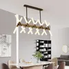 Lustres Nórdico Moderno Lustre Criativo Para Sala De Jantar Cozinha Ilha Ramo Dourado Lâmpada Pendurada Interior Preto Decoração Luminária