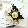 Decoratieve bloemen Mooie Hydrangea Rose kunstmatige bloem herfst trouwhuis decoratie zijden nepschuim accessoires ambacht