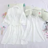 Lingerie íntima feminina Lingerie feminina White Lace Nightgown Summer Summer V Robe Robe Setin Casual Kimono Vestio