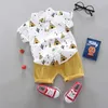 Ensemble de vêtements Summer Children's Vêtements Baby Baby Over Imprided Shirt Short Short Shorts de nouveau garçons