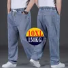 Calça masculina 10xl Jeans de tamanho grande masculino respirável calça solta jeans casual de jea