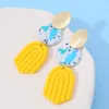 Dangle Earrings Makerslandユニークデザインネットレッドキャンディーカラーソフト陶器幾何学的性格ペンダントジュエリーギフト工場卸売