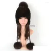 Beretten gebreide hoeden re￫le 2022 herfst winter dames earmuffs dames luxe dame warme petten bal drop levering 202 dhnxh