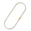 Mens 18K guldtonkedjor Tennis Rostfritt stål Tennislänk Halsband Curb Cuban Link Chain med diamanter Klapplåsbredd 4mm Längd18/20/22 tum