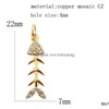 Charms Charme pour la fabrication de bijoux Fournitures Gold Fish Cat Star DIY Boucle d'oreille Bracelet Collier Métal Cuivre Cz Zircon Accessoires D Dh42J