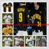 Niestandardowe koszulki baseballowe NCAA College zszyta Jersey Iowa Hawkeyes Black Mens Womens Youth Dowolne imię i nmber mix zamówienie za darmo