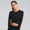 Women's T Shirts Maoxzon Sexy Slim Sports Fitness Short T-Shirts For Ladies Long Sleeve Running Workout Elastic Crop Tops Quick Dry