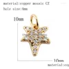 Charm Charm for Jewelry Making Supplies Gold Fish Cat Star Diy Breatring Bracelet colar Metal Copper CZ Zircon Acess￳rios D DH42J