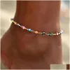 Anklets Creative Personality Devils Eye Anklet Summer Fashion Colorf Blue Eyes Beach Sieraden Groothandel Drop Delivery 202 DHVJW