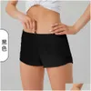 Yoga-Outfits Lu07 Sommer atmungsaktive schnell trocknende Sport-Ty-Shorts Damen einfarbige Tasche Laufen Fitness Princess Sportswear Advanced Design 77ess