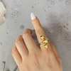 Eheringe 2023 Vintage Ring für Frauen Einstellbare Asymmetrie Runde Perlen Multi Layer Einfache Punk Gold Farbe Schmuck