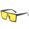 Sunglasses Oversized Women Flat Top Square Sun Glasses for Female Vintage Mirror Ladies Shades UV400