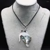 Collana con catene in conchiglia naturale con ciondolo a forma di cordoncino in pelle da 2 mm, ciondoli per donne eleganti che amano il regalo romantico