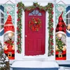 Juldekorationer 2023 Outdoor Santa Claus Snowman Elf Porch Sign Merry Door Banner Ornament för hemmet