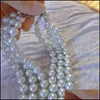 Colares pendentes Ins moda Colar Crystal Cristal Naszyjnik Pearl Garufk para mulheres Presentes de jóias finas Drop Drop Pend Dhynr
