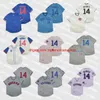 Custom Baseball Jerseys 14 Ernie Banks Vintage 1942 1957 1968 1969 1994 Home Away Blue Cream Grey White Pullover Button