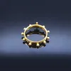 Pierścienie zespołu Chrystus Jesus Cross Pierścień ze stali nierdzewnej złoto kolor chrześcijański Pierścień modlitewny biżuteria Anillo acero nieutlenialny Mujer R317S02 G230213