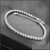 Tennis Mode Elegante Frauen Armband FL Strass Gold Silber Farbe Einreihige Zirkon Drop Lieferung Schmuck Armbänder Dh795