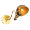 Wandlampe Antike 360 ​​-Grad -Slasanlagen Vintage Bronze links direkt nach unten Rotation Dekorative Lichtleuchte