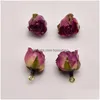 Charms Rose Red Epossidica Fiore Reale Orecchino Fare Forniture Per Gioielli Pendenti Ja0343 Drop Delivery 202 Dhhc3