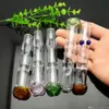 R￶kande r￶r Flat Mouth Filter Glass Suction Munstycke Glass Bong Water Pipe Titanium Nail Grinder, Glass Bubblers For Smoking Pipe Mix Colors
