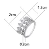 Anneaux de mariage 2023 arrivée couronne argent plaqué anneau pour femmes clair cubique zircone dames Simple charme fiançailles cadeaux femme