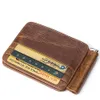 Porta carte da uomo MVA Porta carte in vera pelle Porta carte d'identità vintage Porta monete con portamonete Portafoglio corto267h