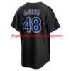 Stitch 48 Jacob DeGrom 17 Keith Hernandez Jerseys de beisebol 12 Francisco Lindor 20 Pete Alonso Mike Piazza Darryl Strawberry Max Scherzer Starling Mart