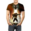 T-shirt col rond pour hommes, beau coton à manches mi-longues, imprimé Undertale Game, tendance d'été