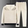 Men's Tracksuits Winter Tracksuit Men Thick Warm Lamb Woolen Fleece Plus Size Hooded 2 Piece Set Jacketpants Sportswear Casual Sweat Suits 8xl 230213