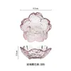 Plates Japanese Hammer Pattern Glass Cherry Flower Dish Creative Pink Household Seasoning Dipping Soy Sauce Bowl Tablewareset