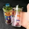 Três camadas de bongs mudas de muffin de vidro com, Atacado bongs de vidro acessórios, hookah vidro, tubulação de água fumar frete grátis