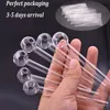 Groothandel Hot Selling Helder Glazen Oliebrander Pijp Olie Nagelpijpen 4 inch Pyrex Concentraat Dikke Transparante Grote Rookbuizen voor Rokers Geschenken Gereedschap