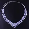 Chains Exaggeration White Stone Cubic Zirconia Choker Wedding Necklace For Bride CZ Big Statement Water Drop Crystal 2023