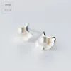 Studoor oorbellen groothandel echt. 925 Sterling Silver Jewelry Gingko Ginkgo Freshwater Pearl Charms Gtle671